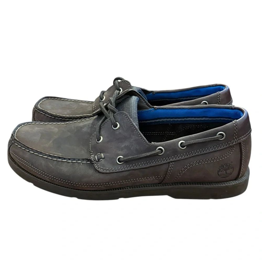Timberland 2 Eye Boat Shoes Mens 10.5 Wide Brown Leather Deck Casual Comfort